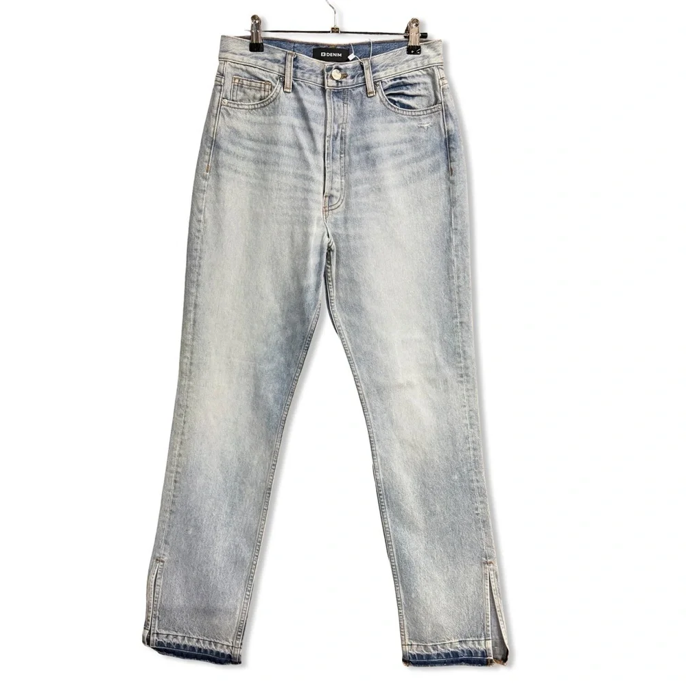 EB Denim jeans Unraveled Two Newport frayed high-rise straight-leg Flares 28